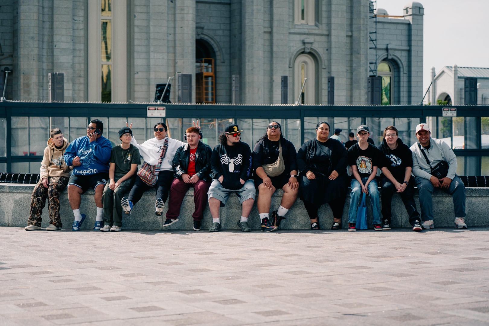 FaleOfaz clients and staff together at the Salt Lake Temple grounds